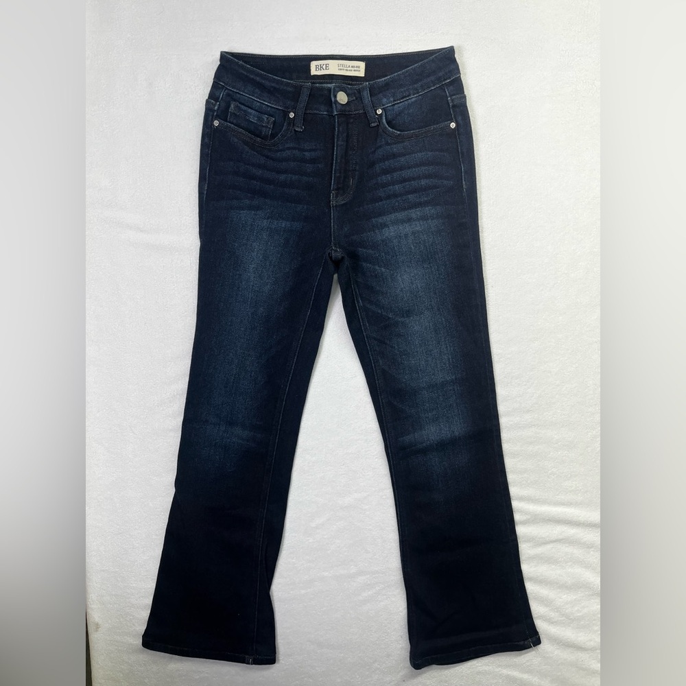BKE Women's Boot Cut Jeans - Dark Blue